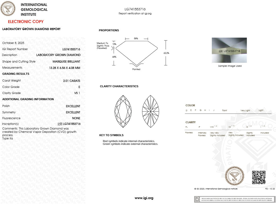 2.01ct E - VS1 Marquise Lab Diamond Ariel - PBD Engagement Rings