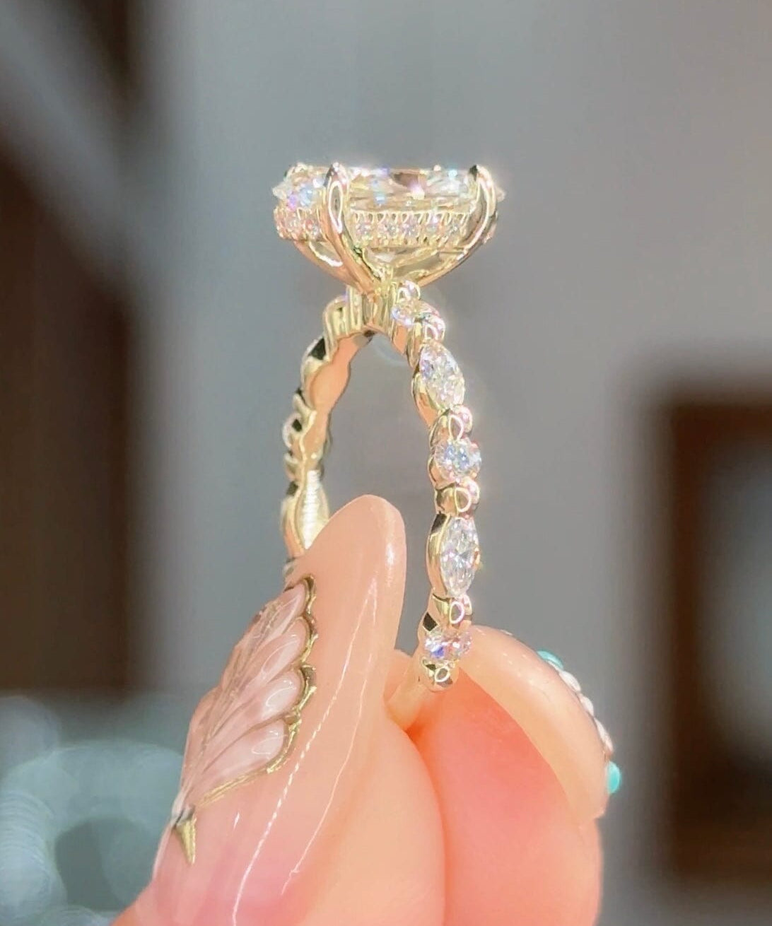 2.01ct E-VS1 Oval Lab Diamond Rei Engagement Rings Princess Bride Diamonds 