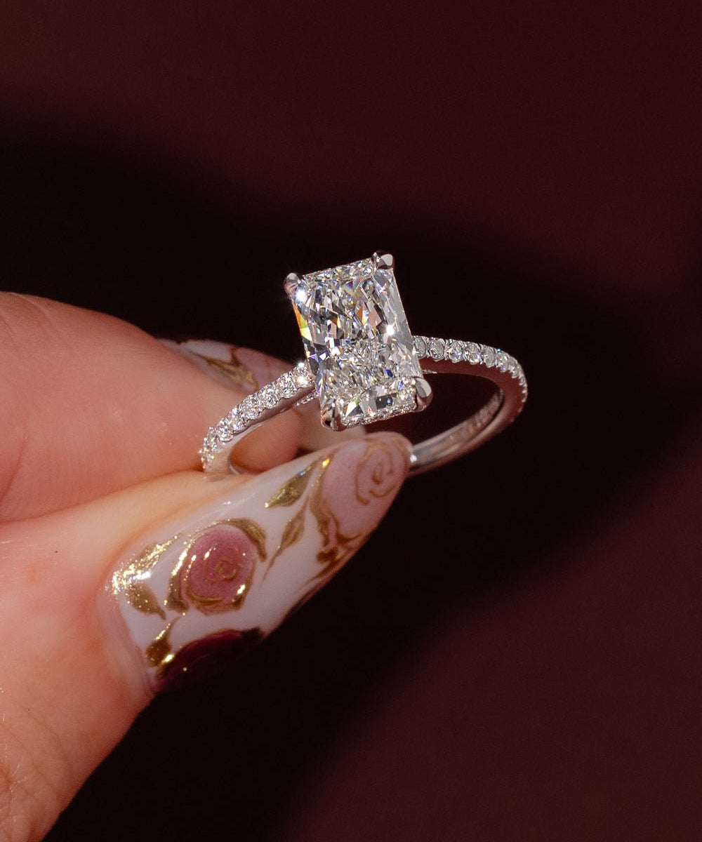 2.01ct E - VS1 Radiant Lab Diamond Alice - PBD Engagement Rings