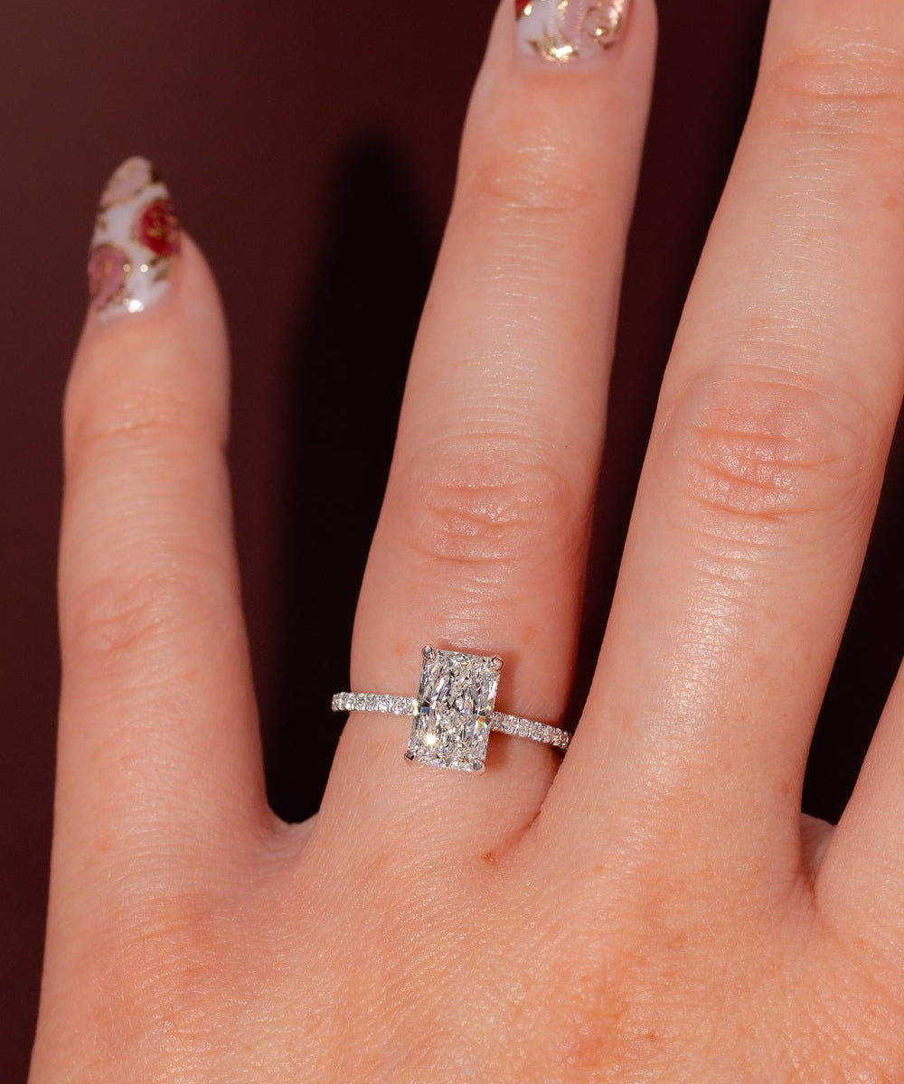 2.01ct E - VS1 Radiant Lab Diamond Alice - PBD Engagement Rings