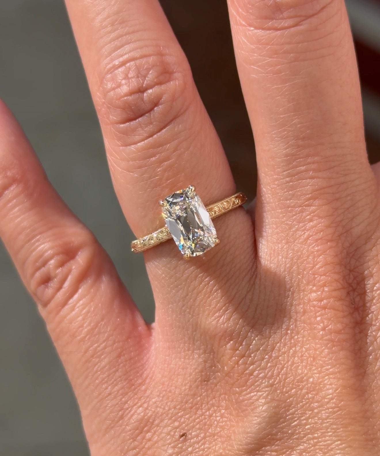2.01ct E - VVS2 Old Mine Cushion Lab Diamond Louise - PBD Engagement Rings