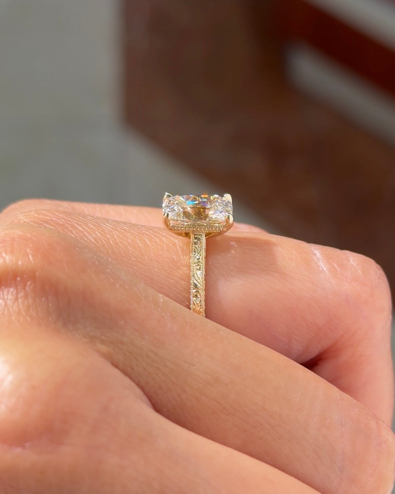 2.01ct E - VVS2 Old Mine Cushion Lab Diamond Louise - PBD Engagement Rings