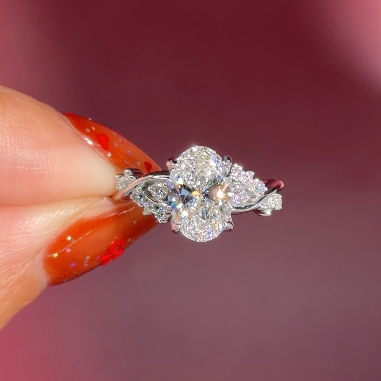 2.01ct E - VVS2 Oval Lab Diamond Ariel - PBD Engagement Rings