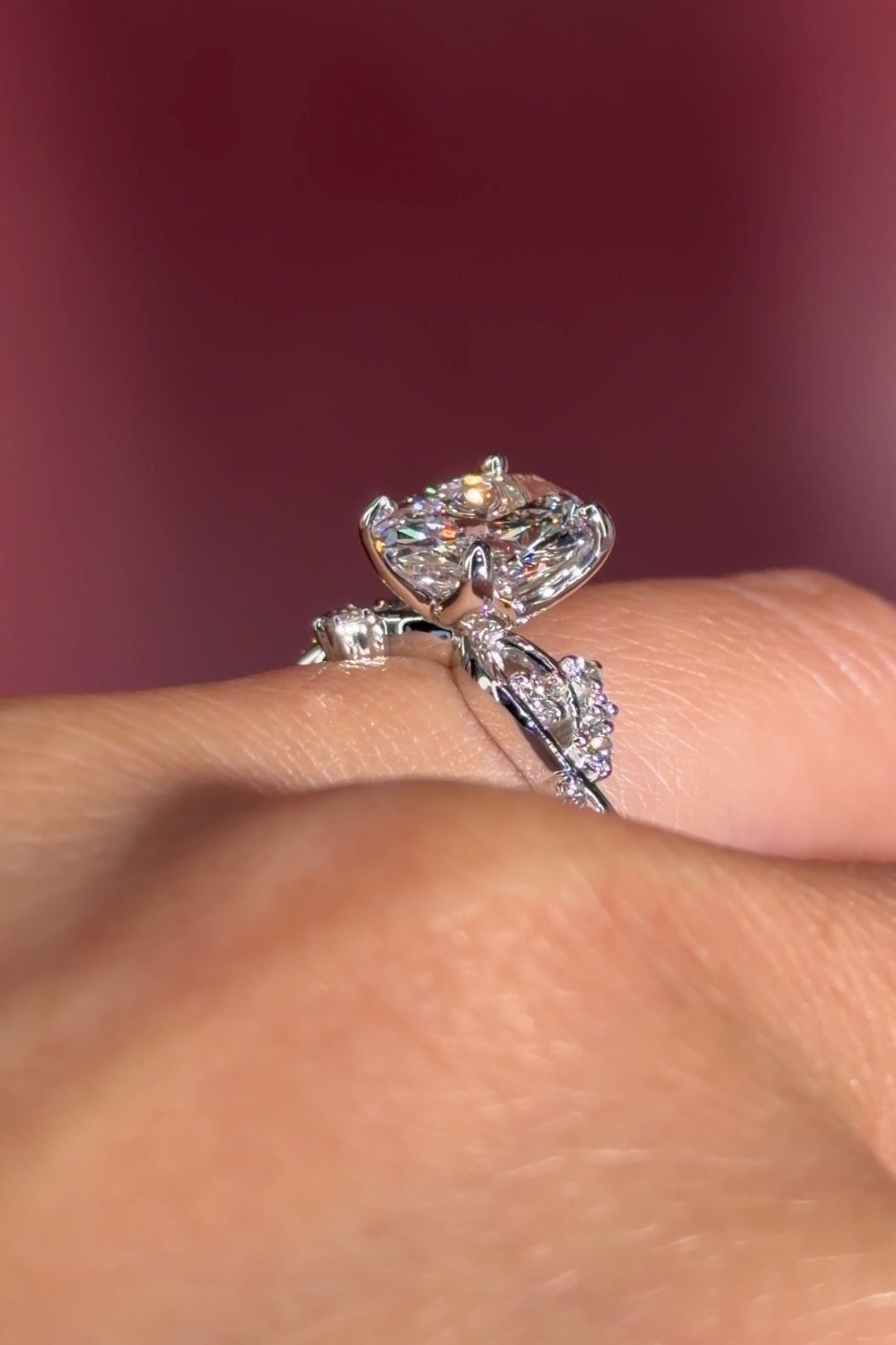 2.01ct E - VVS2 Oval Lab Diamond Ariel - PBD Engagement Rings