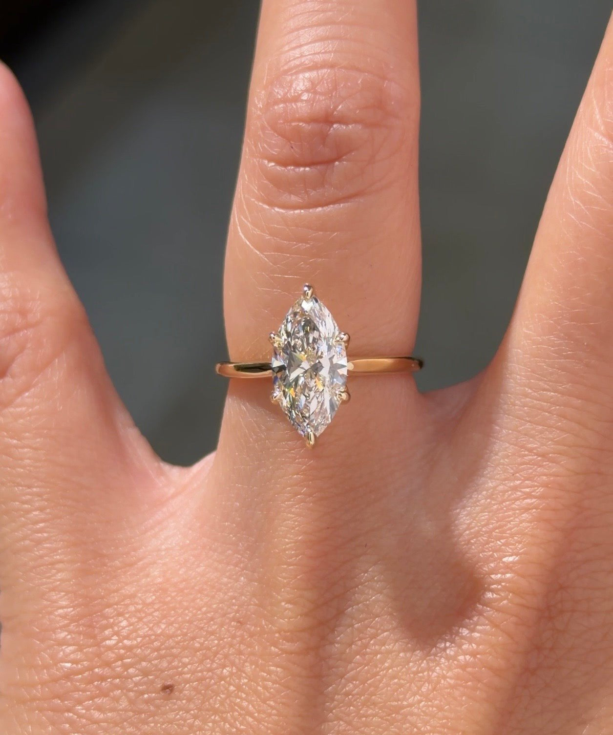 2.01ct F-VS1 Marquise Lab Diamond Victoria - PBD Engagement Rings