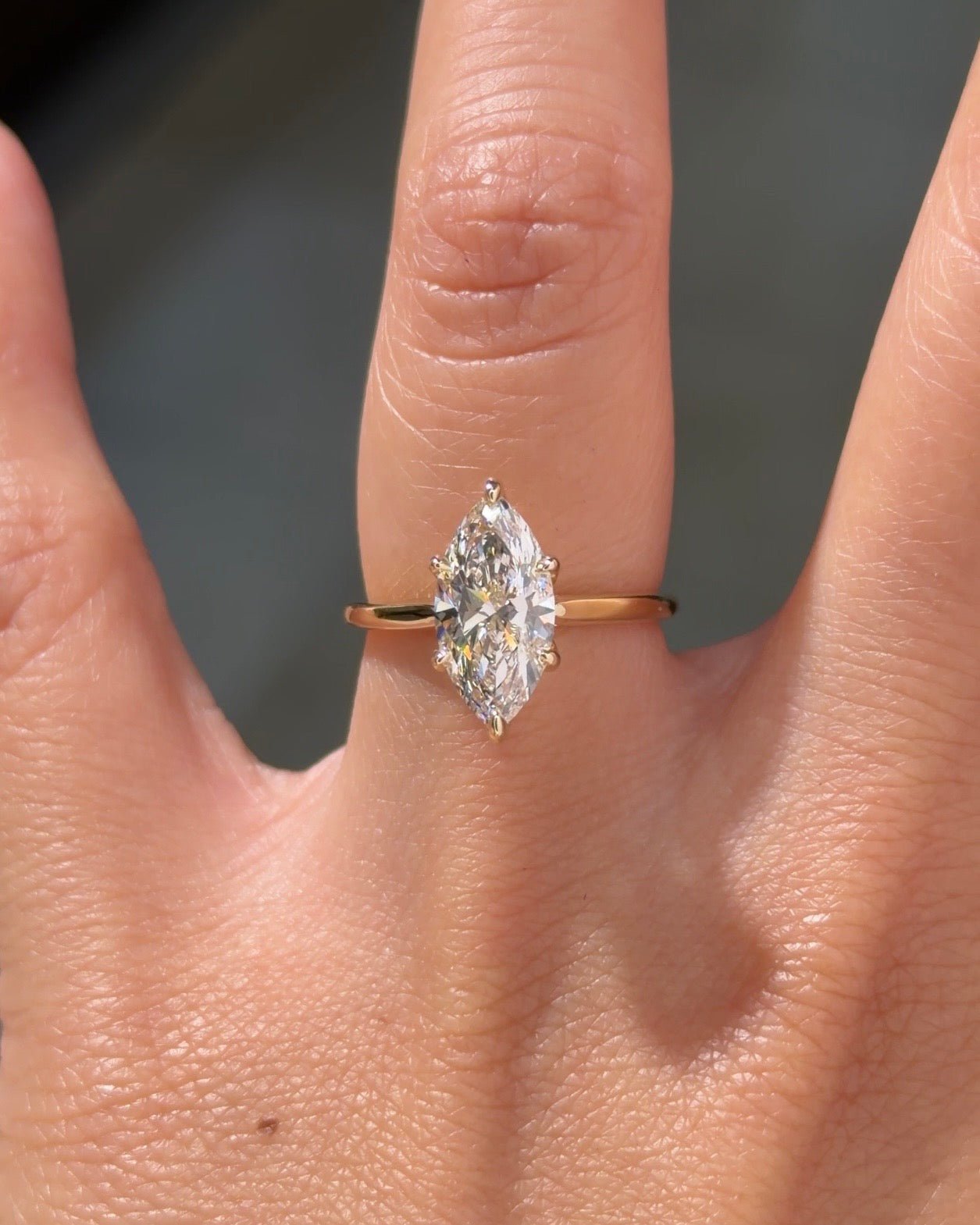 2.01ct F-VS1 Marquise Lab Diamond Victoria - PBD Engagement Rings