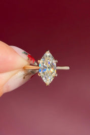 2.01ct F - VVS2 Marquise Lab Diamond Leah Cathedral - PBD Engagement Rings