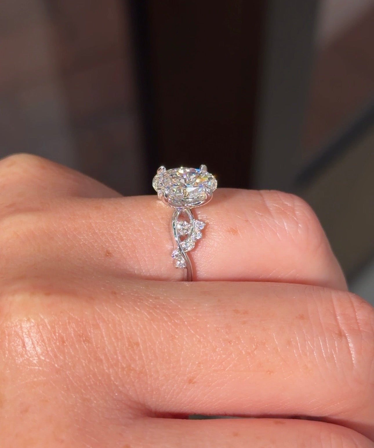 2.01ct F - VVS2 Oval Lab Diamond Ariel - PBD Engagement Rings