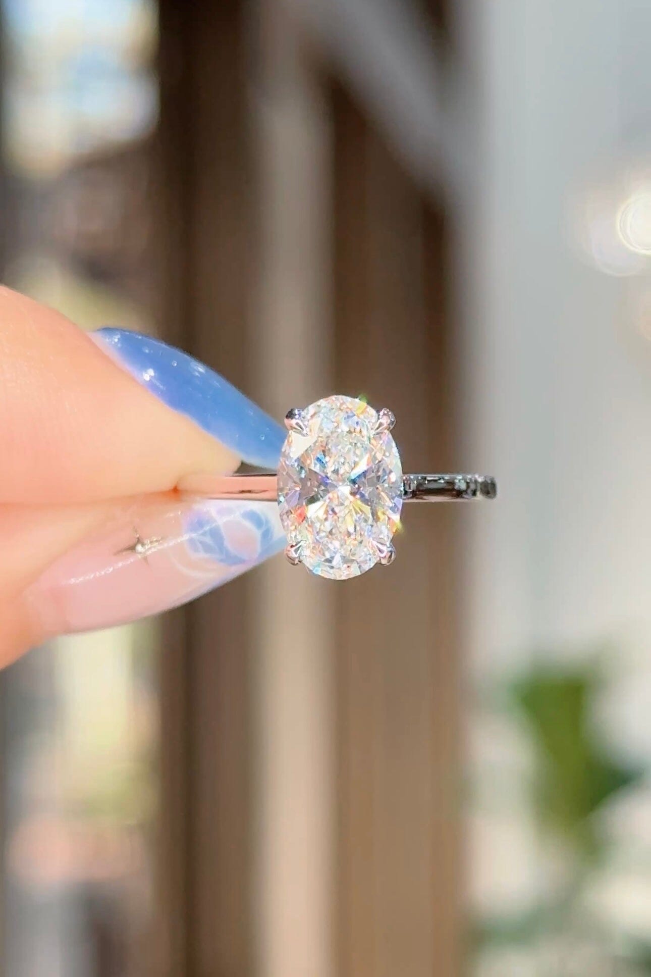 2.02ct D-VS1 Oval Lab Diamond Alice Engagement Rings Princess Bride Diamonds 