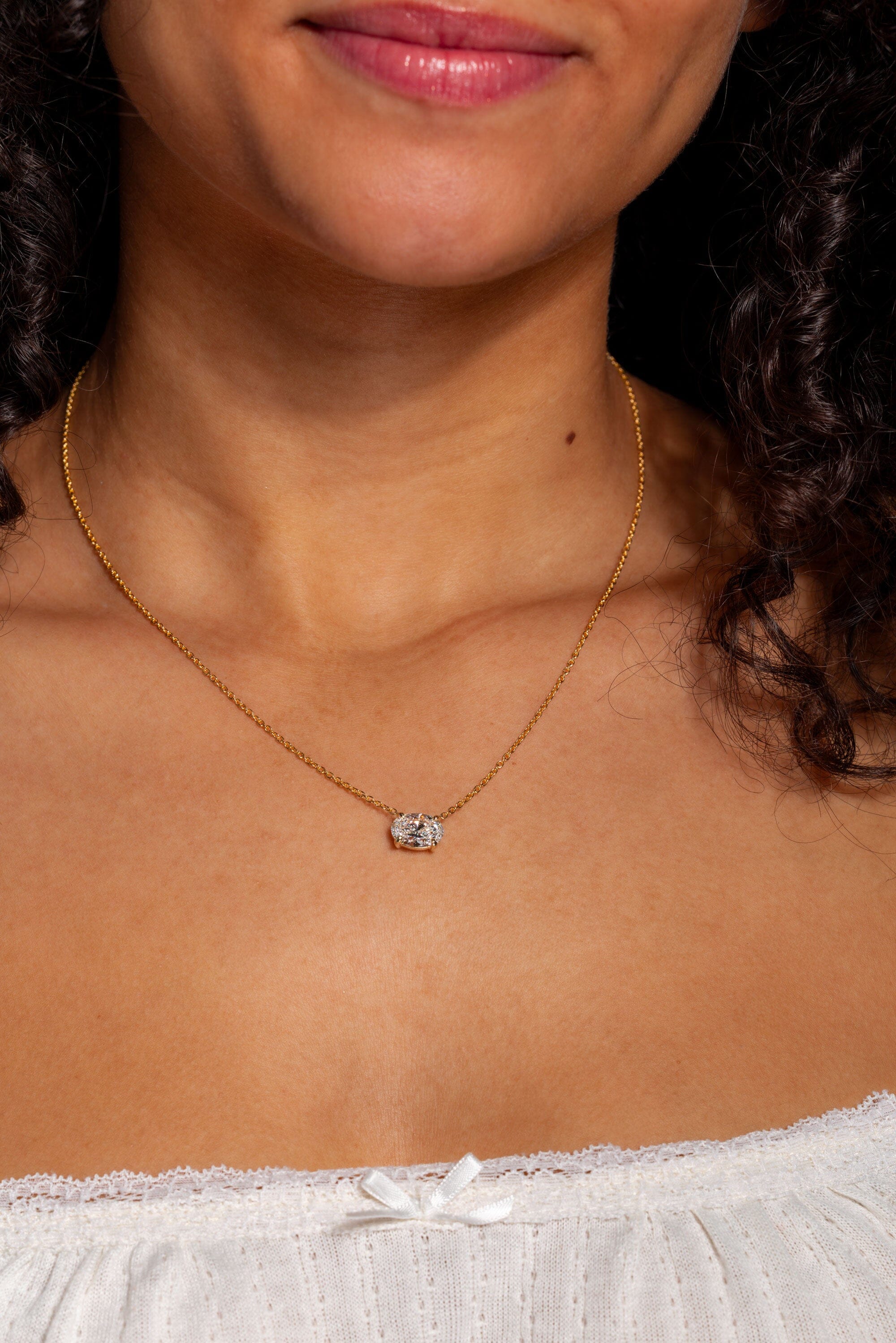 2.02ct D VS1 Oval Lab Diamond Brandi Pendant Necklaces Princess Bride Diamonds 