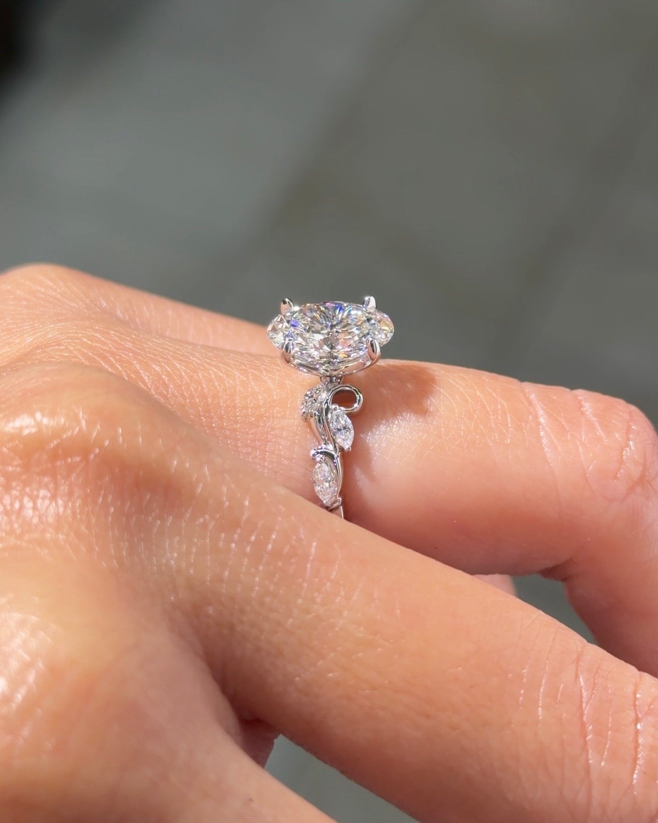 2.02ct D-VS1 Oval Lab Diamond Cecelia - PBD Engagement Rings