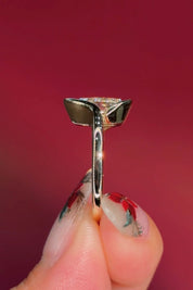 2.02ct D - VS1 Oval Lab Diamond Half Bezel - PBD Engagement Rings