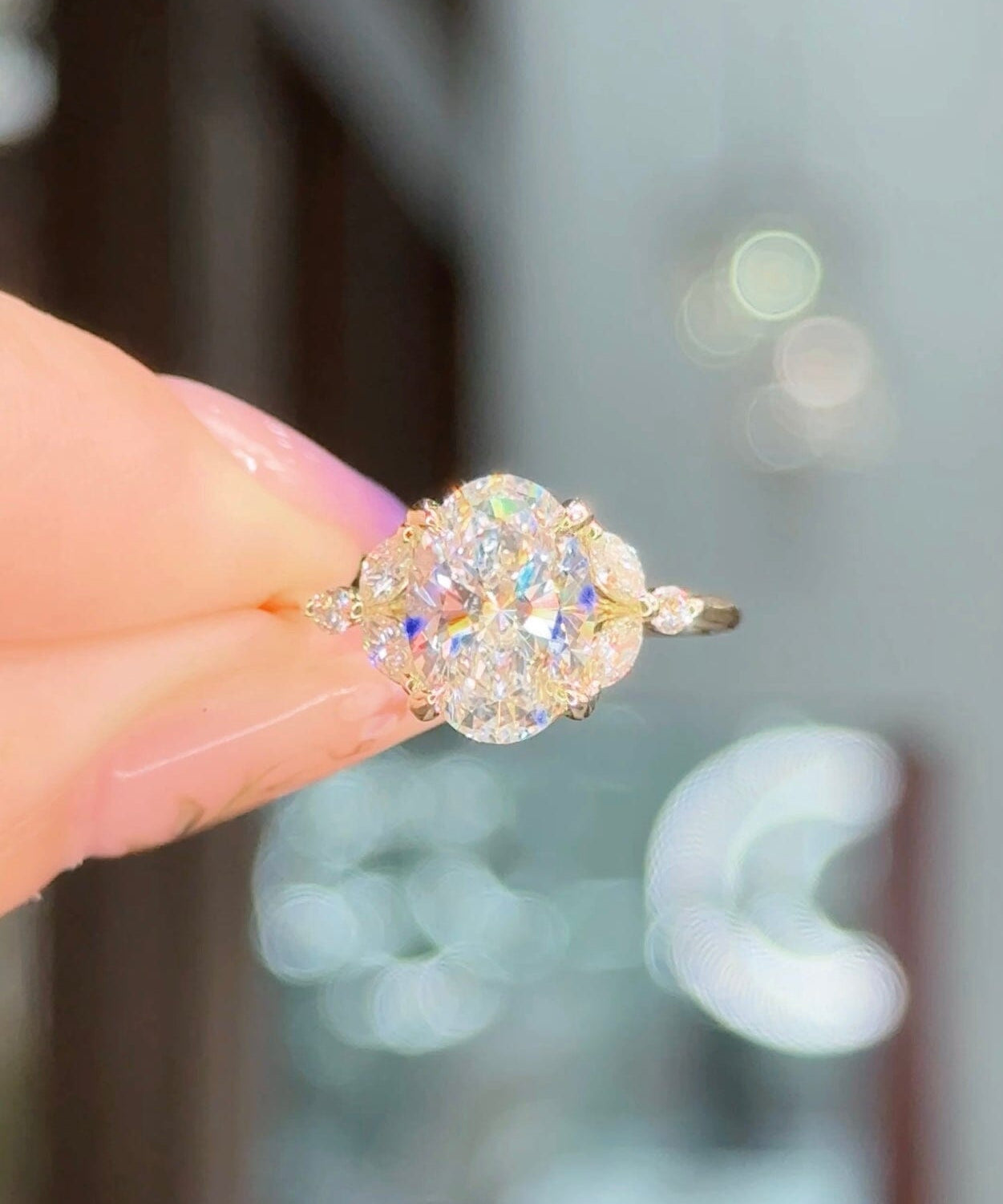 2.02ct D-VS1 Oval Lab Diamond Sarah Engagement Rings Princess Bride Diamonds 