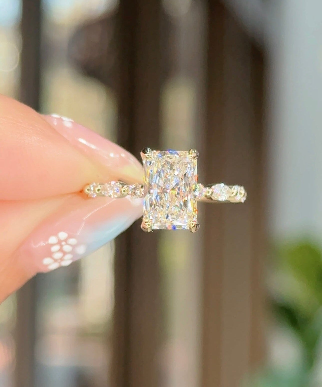 2.02ct D-VS1 Radiant Lab Diamond Rei Engagement Rings Princess Bride Diamonds 