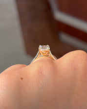 2.02ct D - VVS1 Oval Lab Diamond Leah Cathedral - PBD Engagement Rings