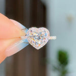 2.02ct D-VVS2 Heart Lab Diamond Leilani Engagement Rings Princess Bride Diamonds 