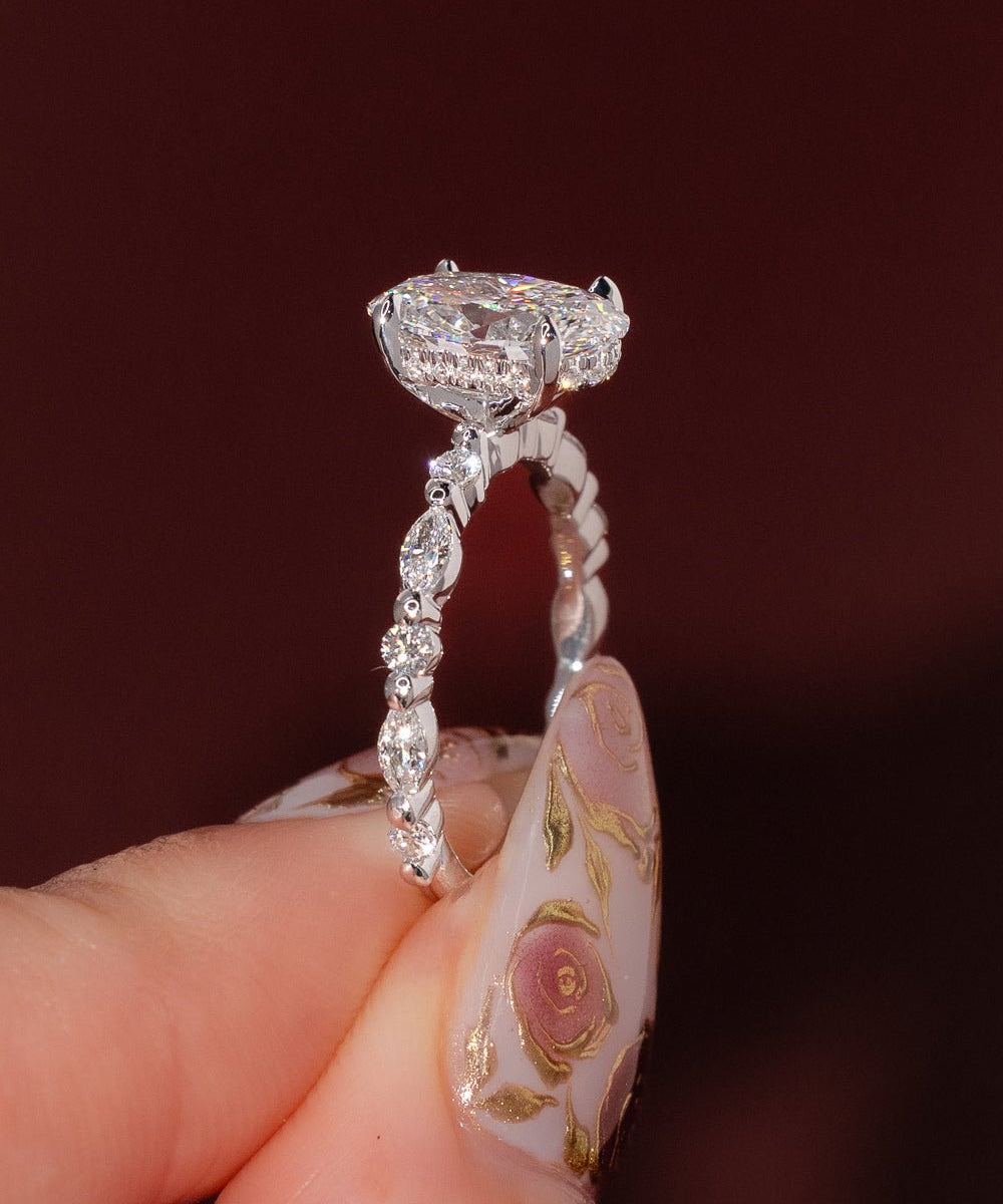 2.02ct D - VVS2 Oval Lab Diamond Rei - PBD Engagement Rings