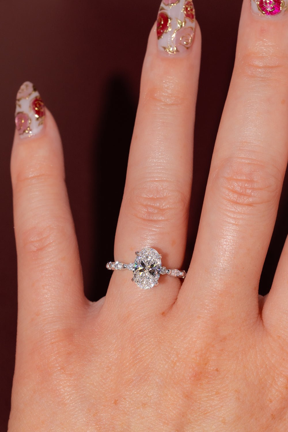 2.02ct D - VVS2 Oval Lab Diamond Rei - PBD Engagement Rings