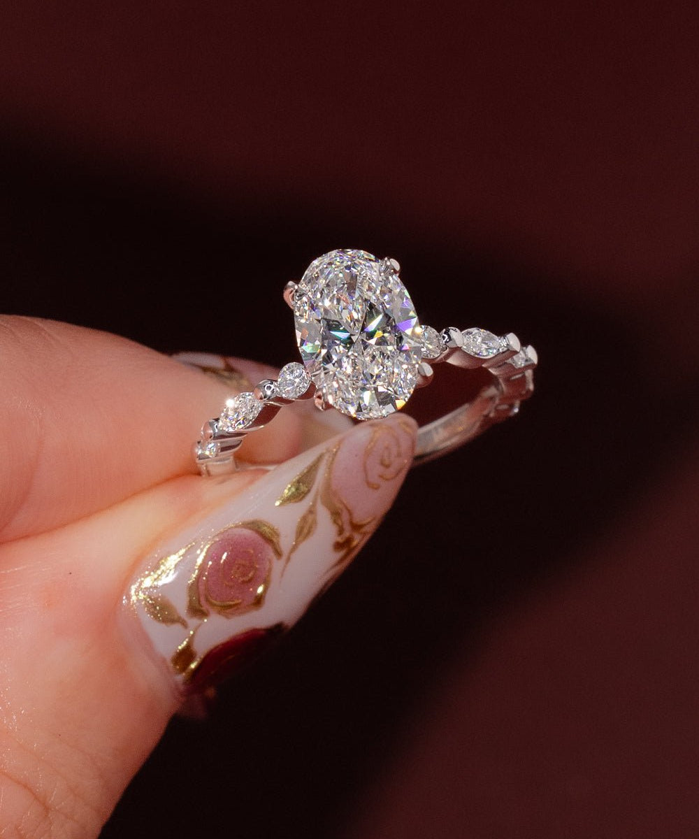 2.02ct D - VVS2 Oval Lab Diamond Rei - PBD Engagement Rings