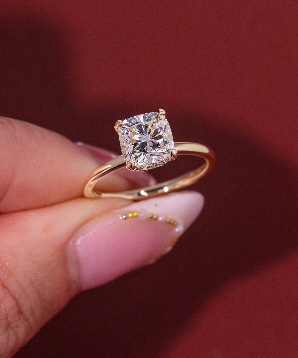 2.02ct E - VS1 Cushion Lab Diamond Stephanie - PBD Engagement Rings