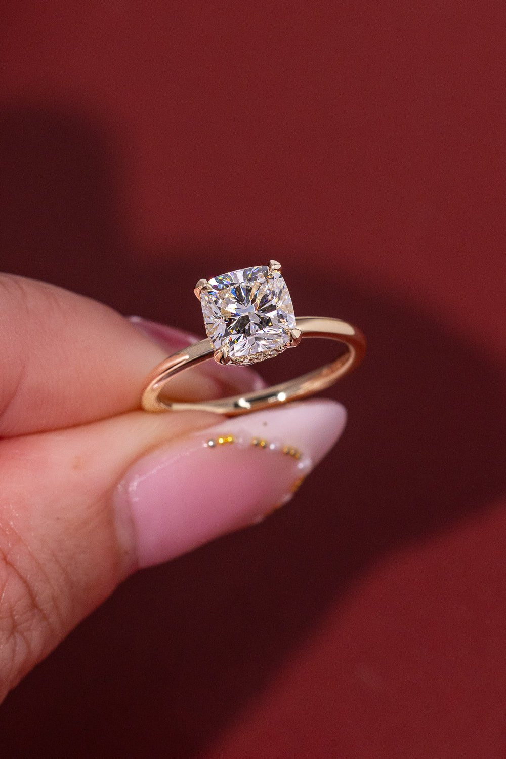 2.02ct E - VS1 Cushion Lab Diamond Stephanie - PBD Engagement Rings