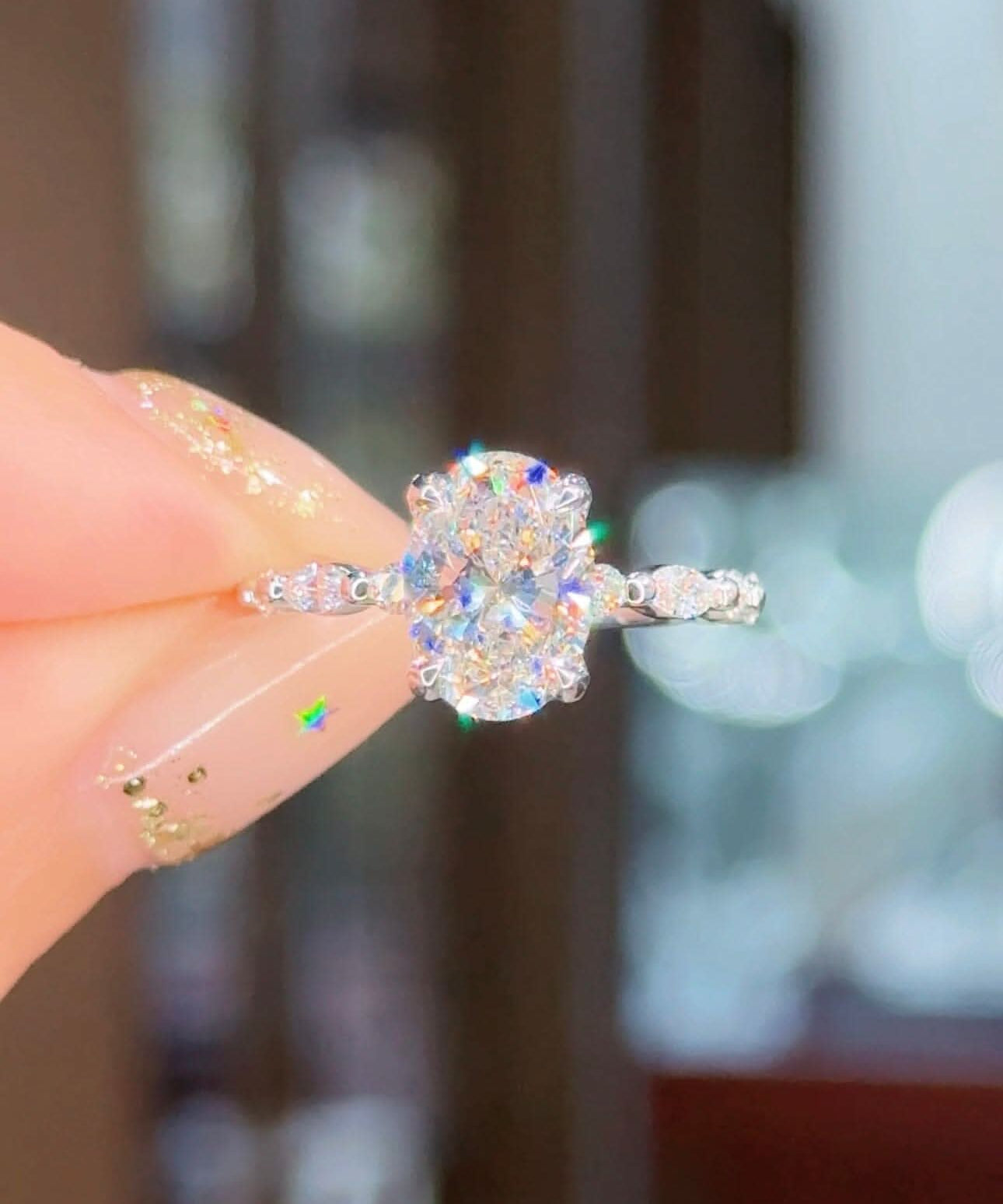 2.02ct E-VS1 Oval Lab Diamond Ren - PBD Engagement Rings