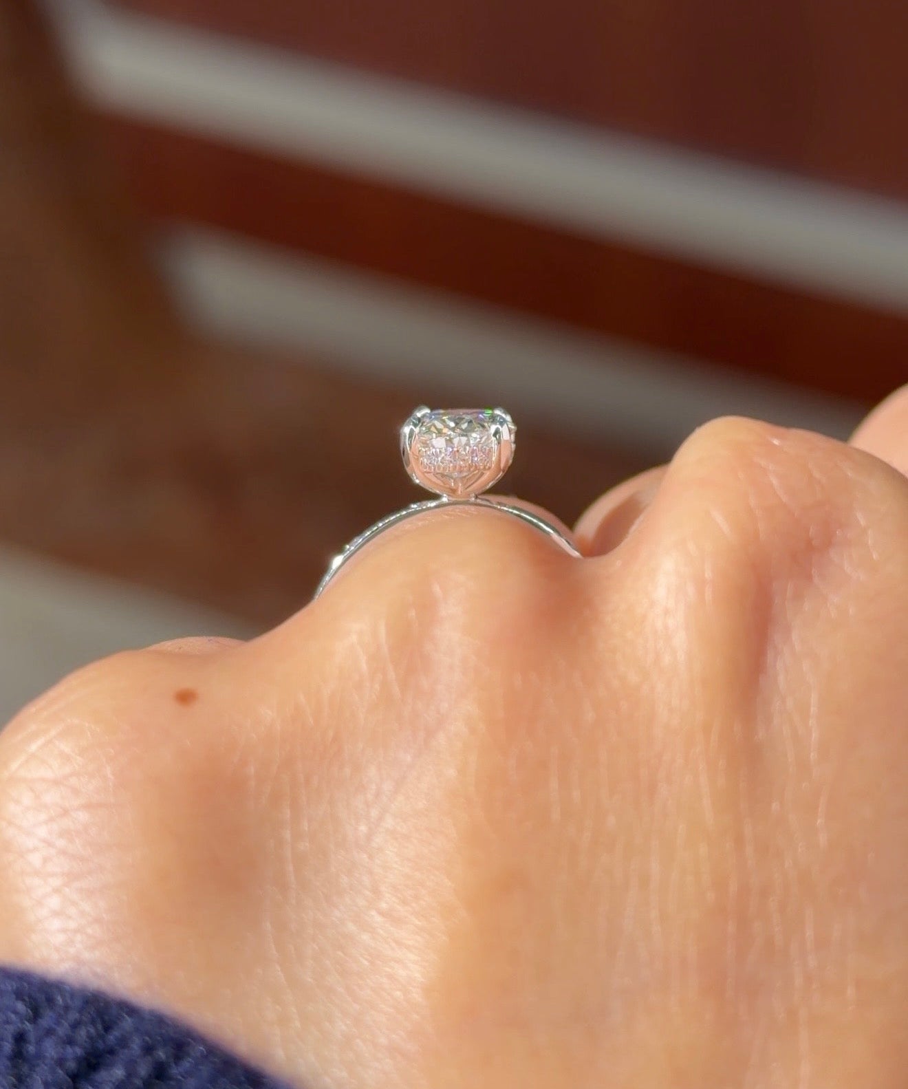 2.02ct E-VVS1 Oval Lab Diamond Kayla Inlay - PBD Engagement Rings