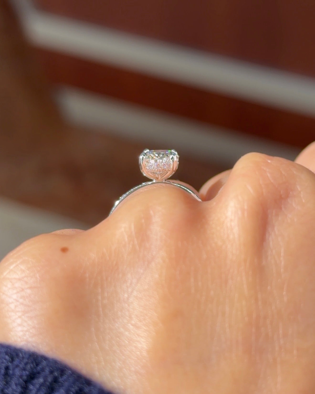 2.02ct E-VVS1 Oval Lab Diamond Kayla Inlay - PBD Engagement Rings