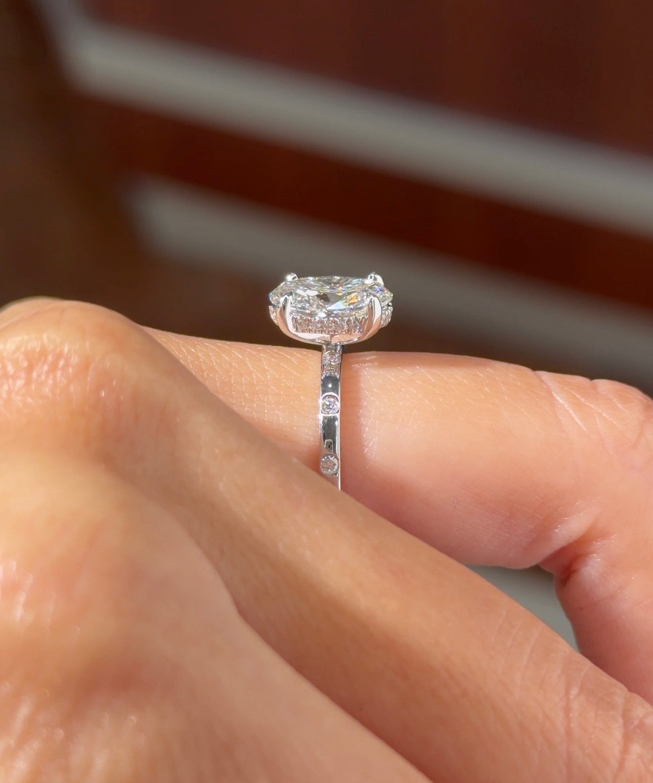 2.02ct E-VVS1 Oval Lab Diamond Kayla Inlay - PBD Engagement Rings