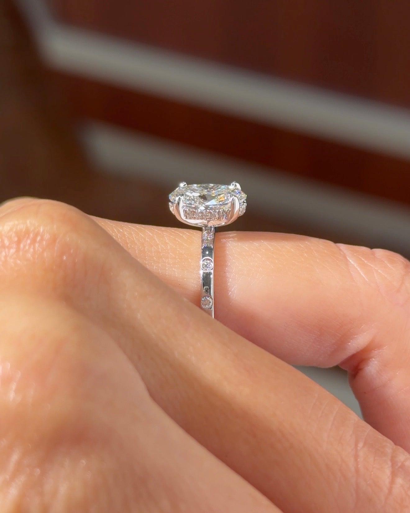 2.02ct E-VVS1 Oval Lab Diamond Kayla Inlay - PBD Engagement Rings