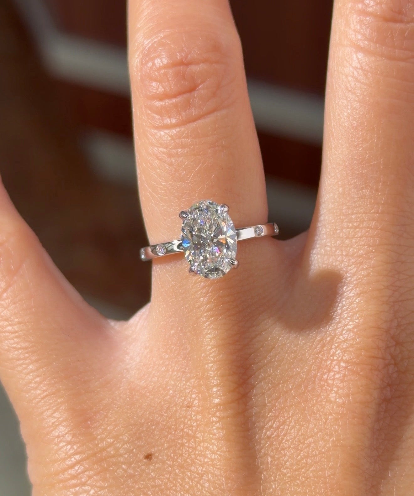 2.02ct E-VVS1 Oval Lab Diamond Kayla Inlay - PBD Engagement Rings