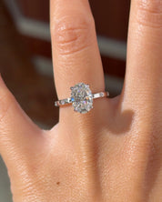2.02ct E-VVS1 Oval Lab Diamond Kayla Inlay - PBD Engagement Rings