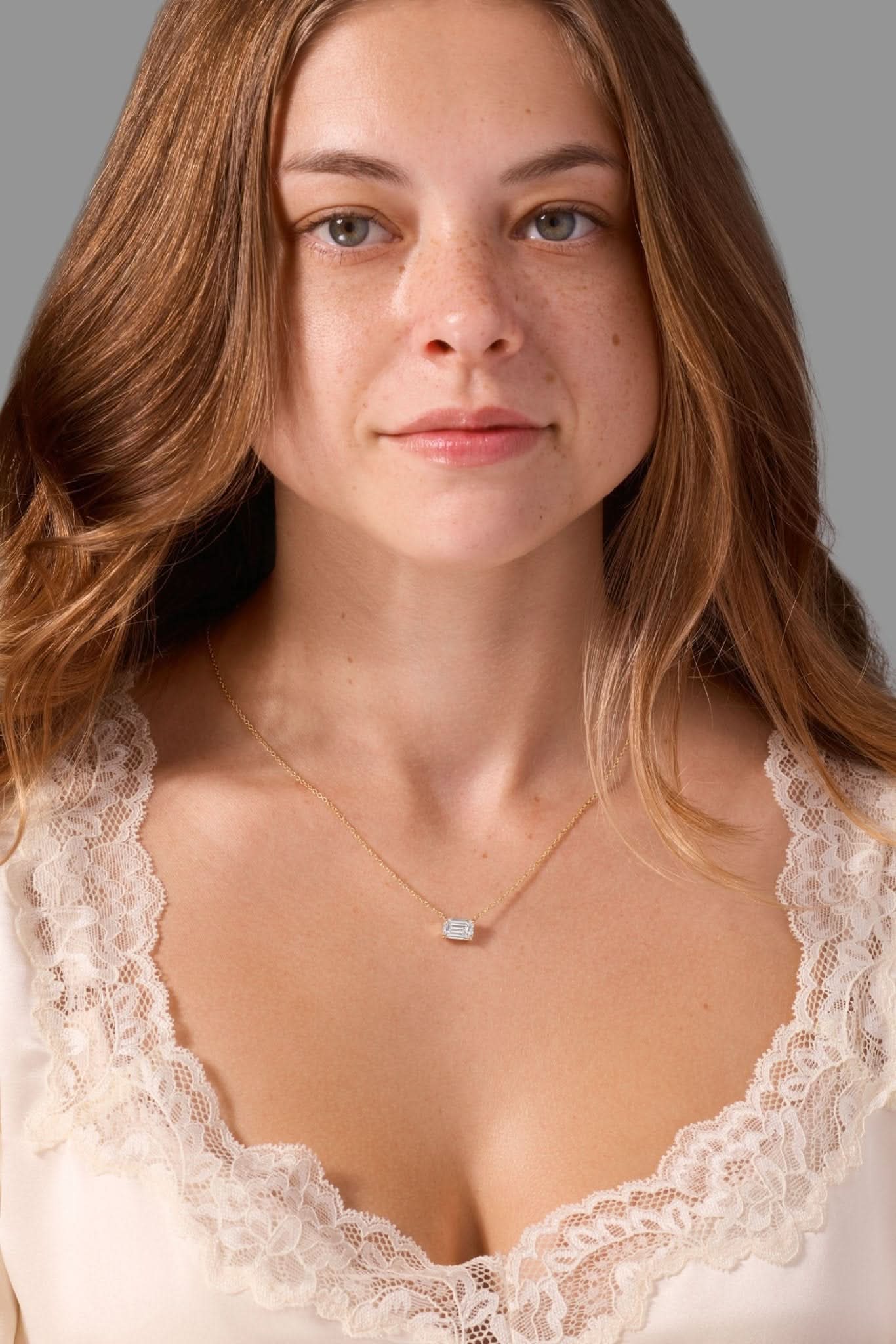 2.02ct E - VVS2 Brandi Emerald Necklace - PBD Necklaces