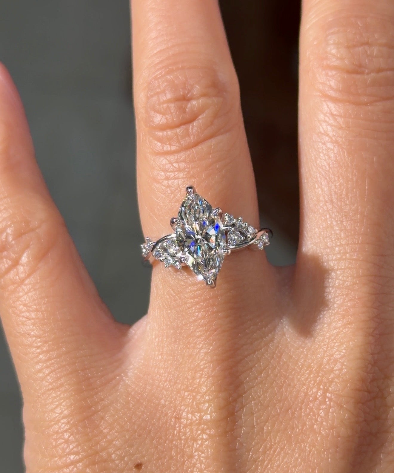 2.02ct E - VVS2 Marquise Lab Diamond Ariel - PBD Engagement Rings