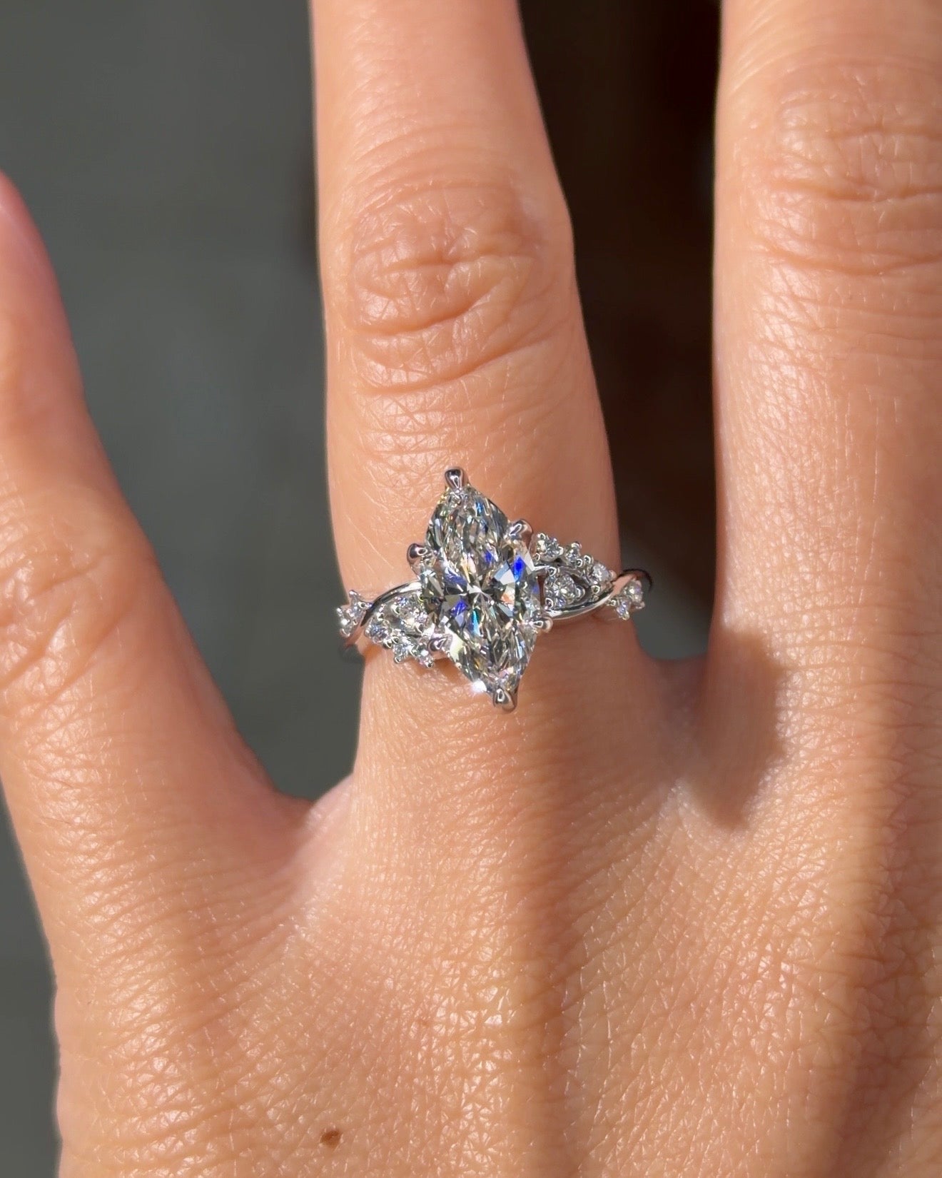 2.02ct E - VVS2 Marquise Lab Diamond Ariel - PBD Engagement Rings