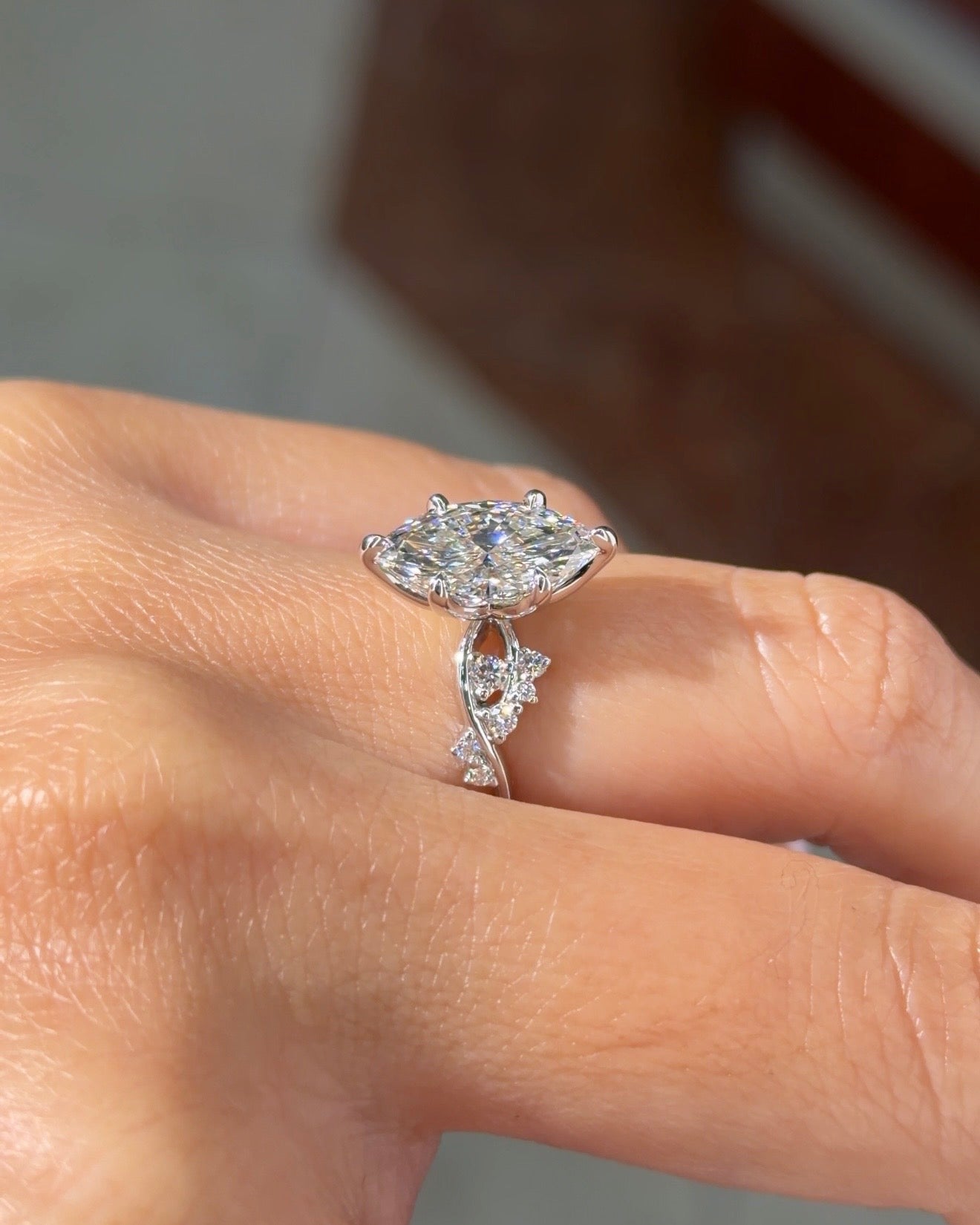 2.02ct E - VVS2 Marquise Lab Diamond Ariel - PBD Engagement Rings