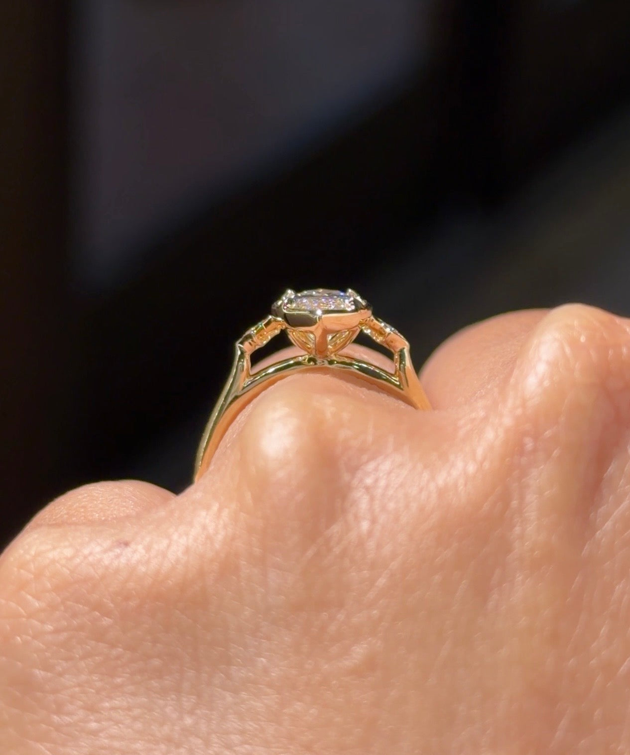 2.02ct E-VVS2 Marquise Lab Diamond Kira - PBD Engagement Rings