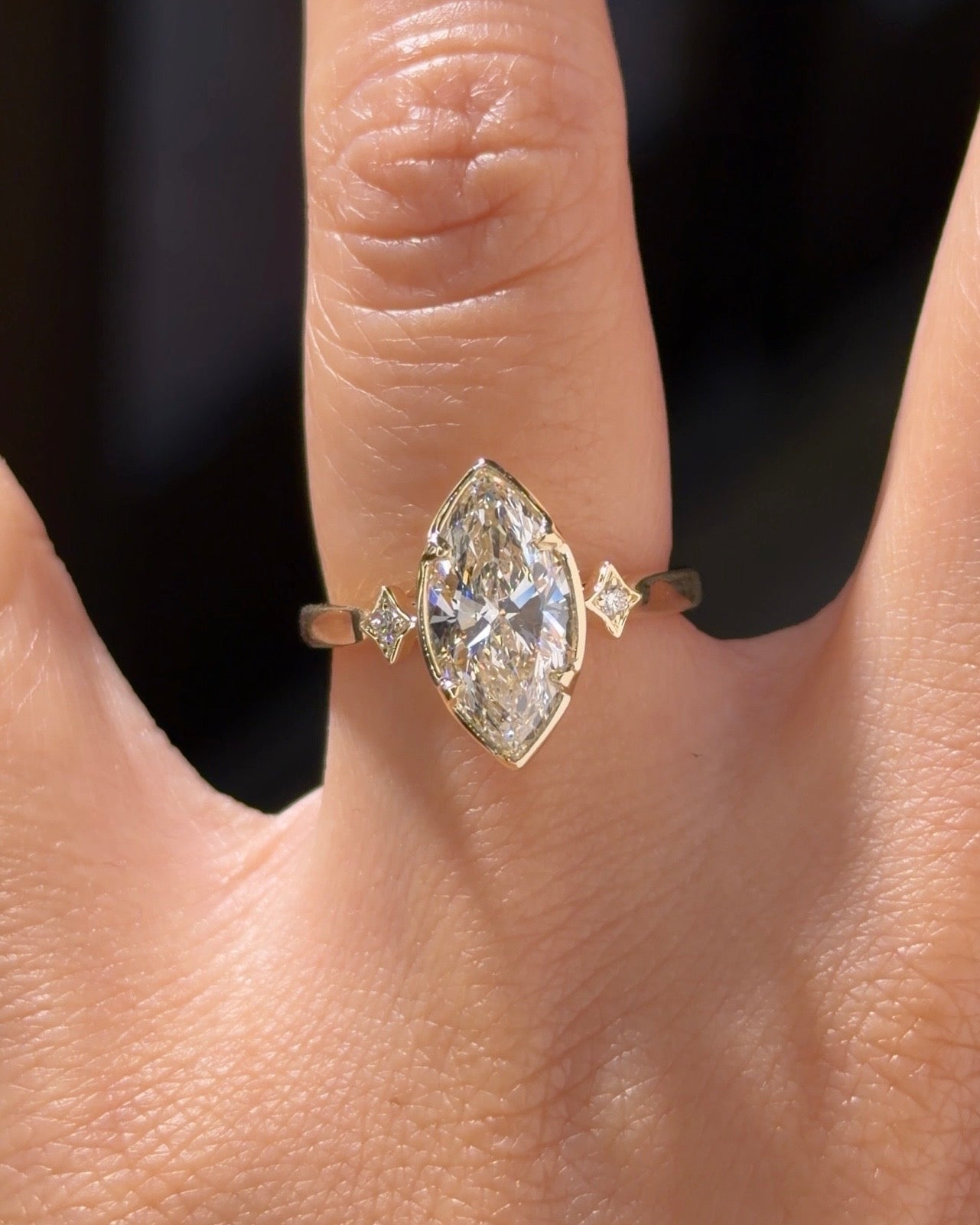 2.02ct E-VVS2 Marquise Lab Diamond Kira - PBD Engagement Rings