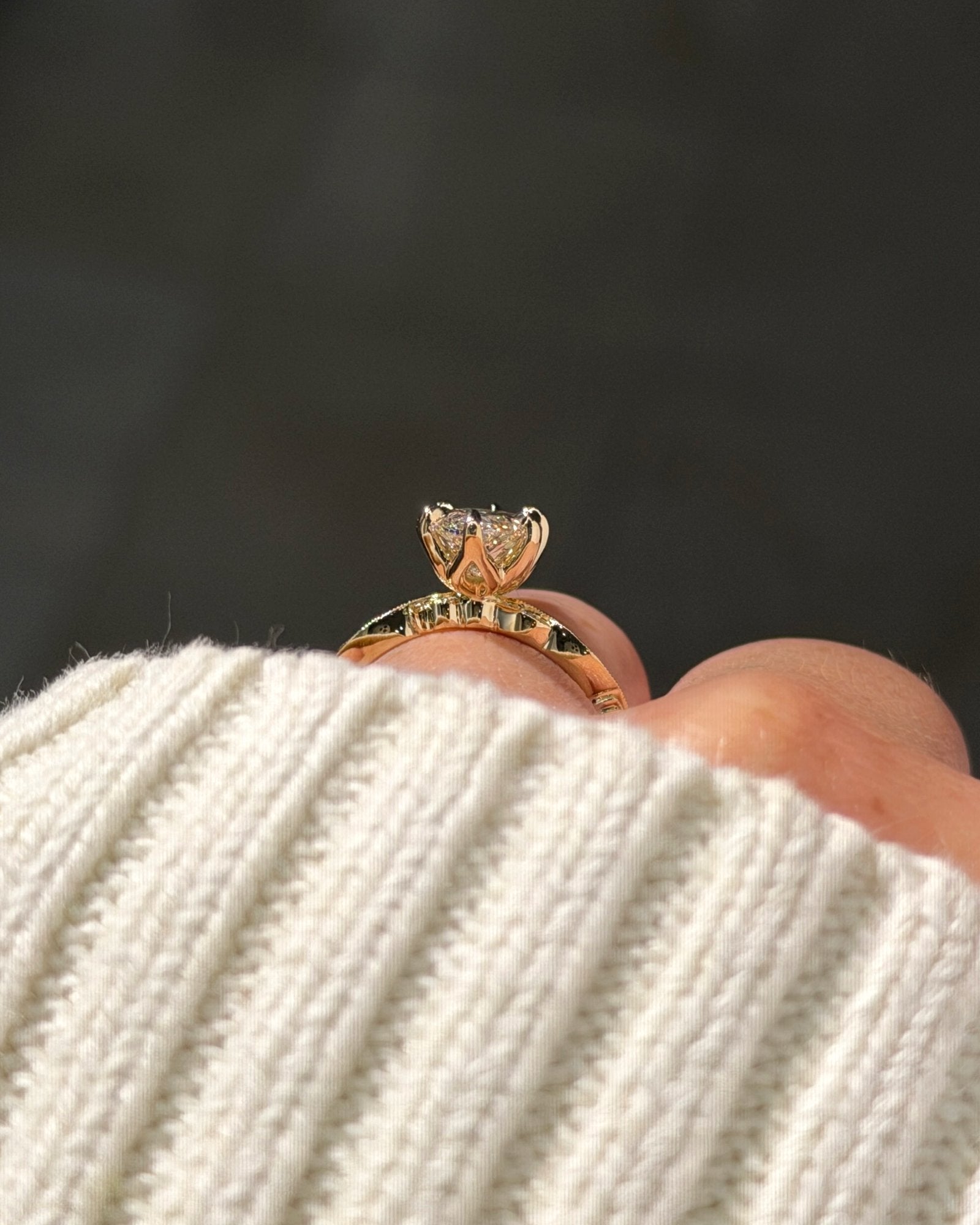 2.02ct E-VVS2 Marquise Lab Diamond Rosette - PBD Engagement Rings