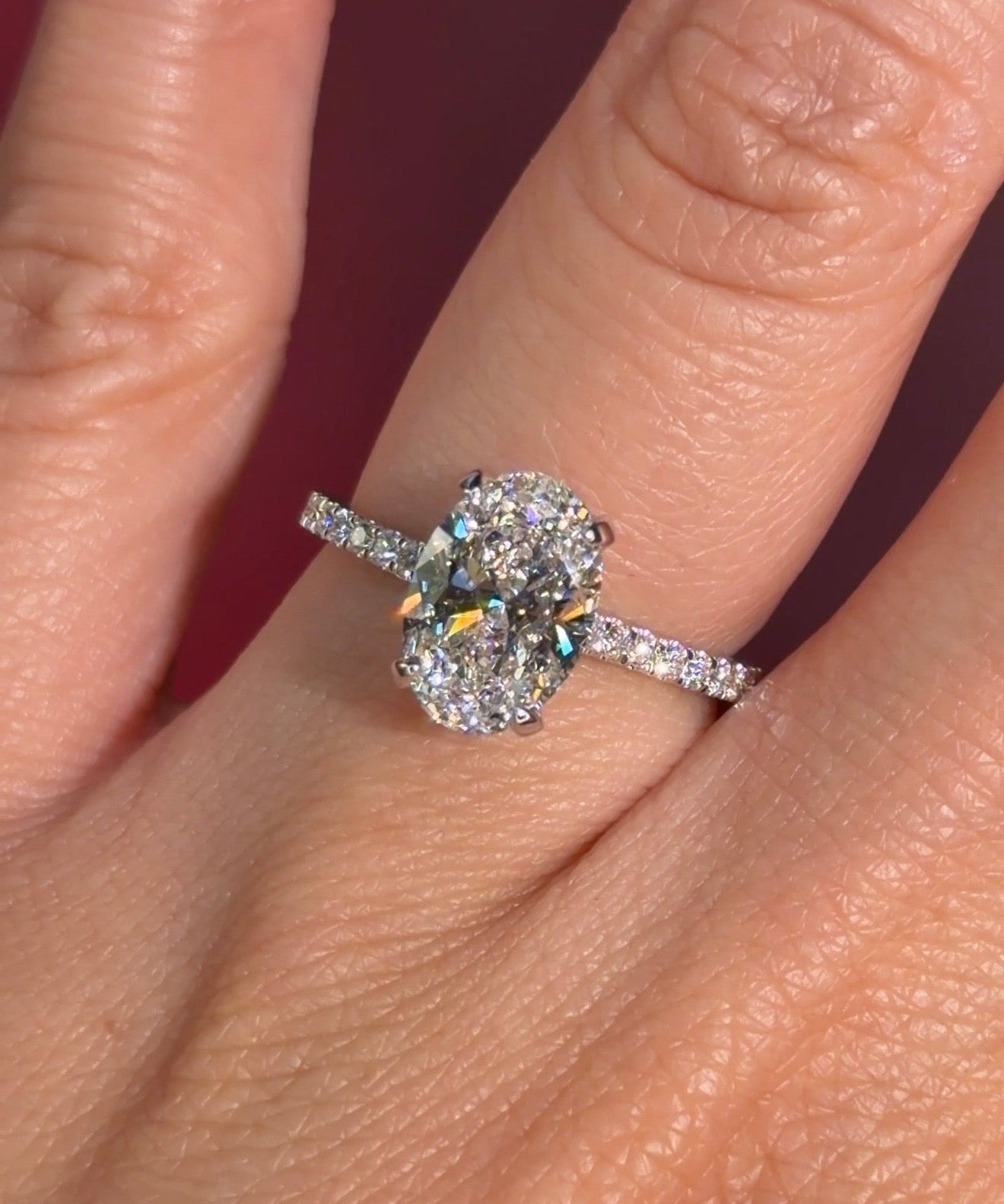 2.02ct E - VVS2 Oval Lab Diamond Alice - PBD Engagement Rings