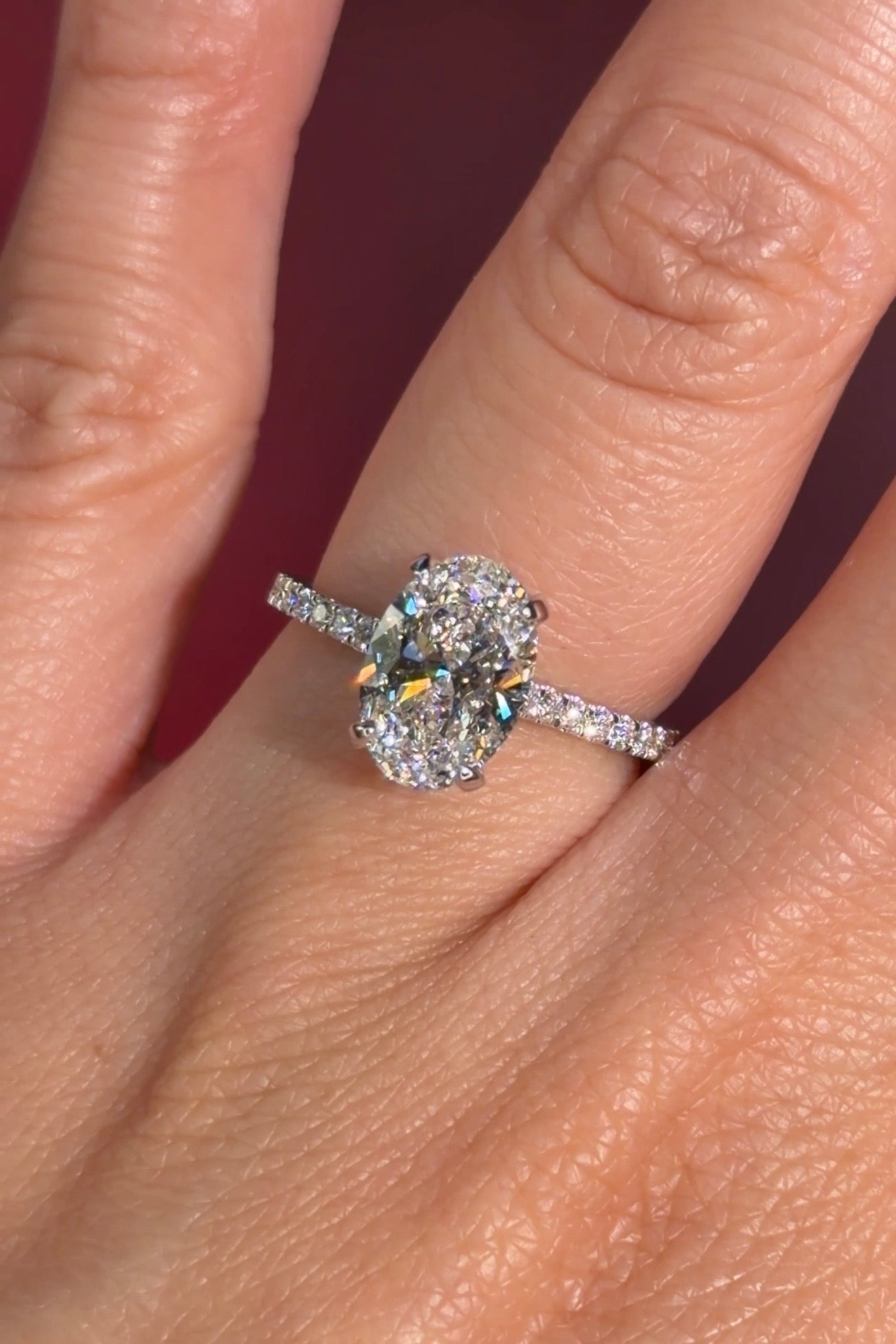 2.02ct E - VVS2 Oval Lab Diamond Alice - PBD Engagement Rings