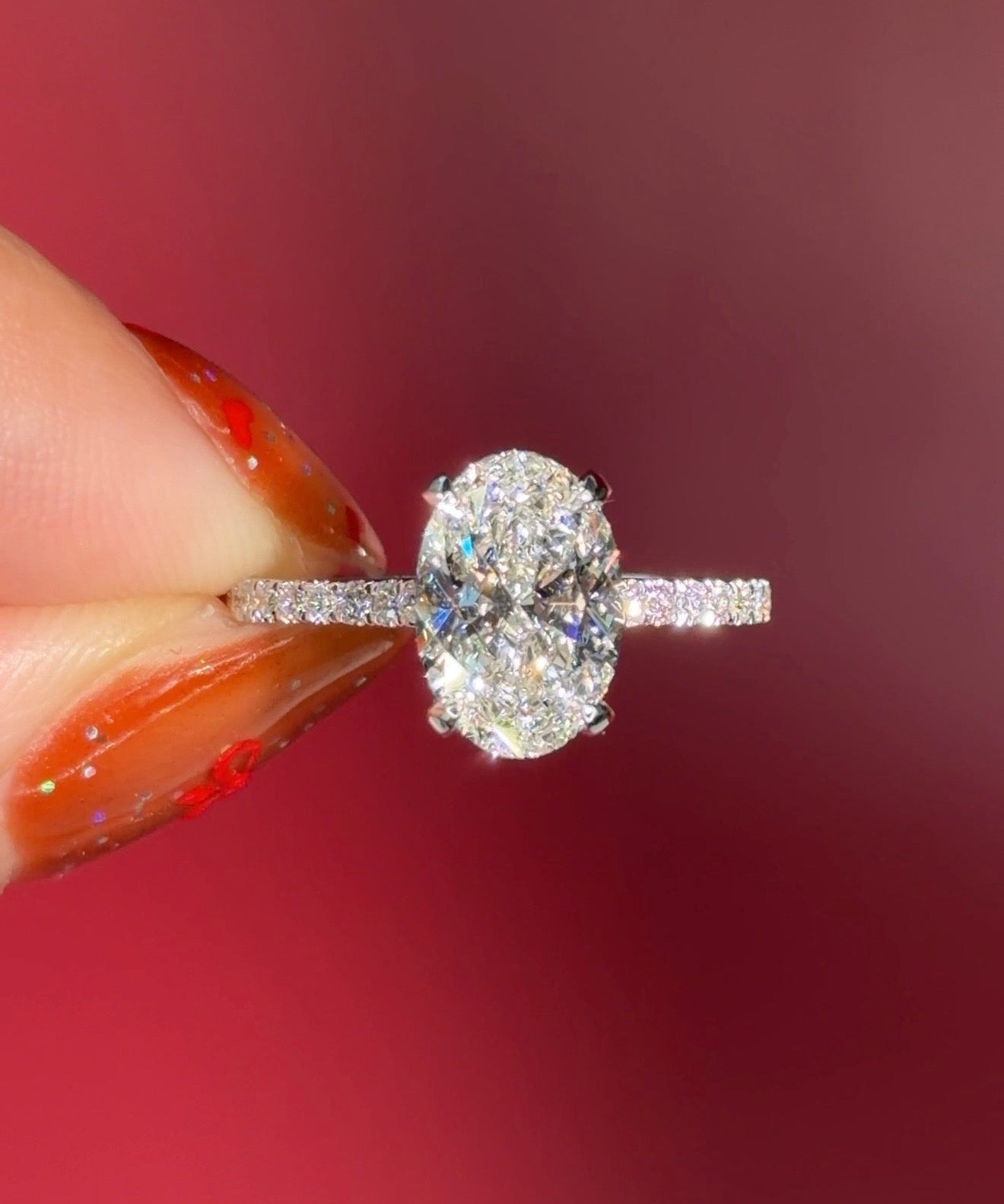 2.02ct E - VVS2 Oval Lab Diamond Alice - PBD Engagement Rings