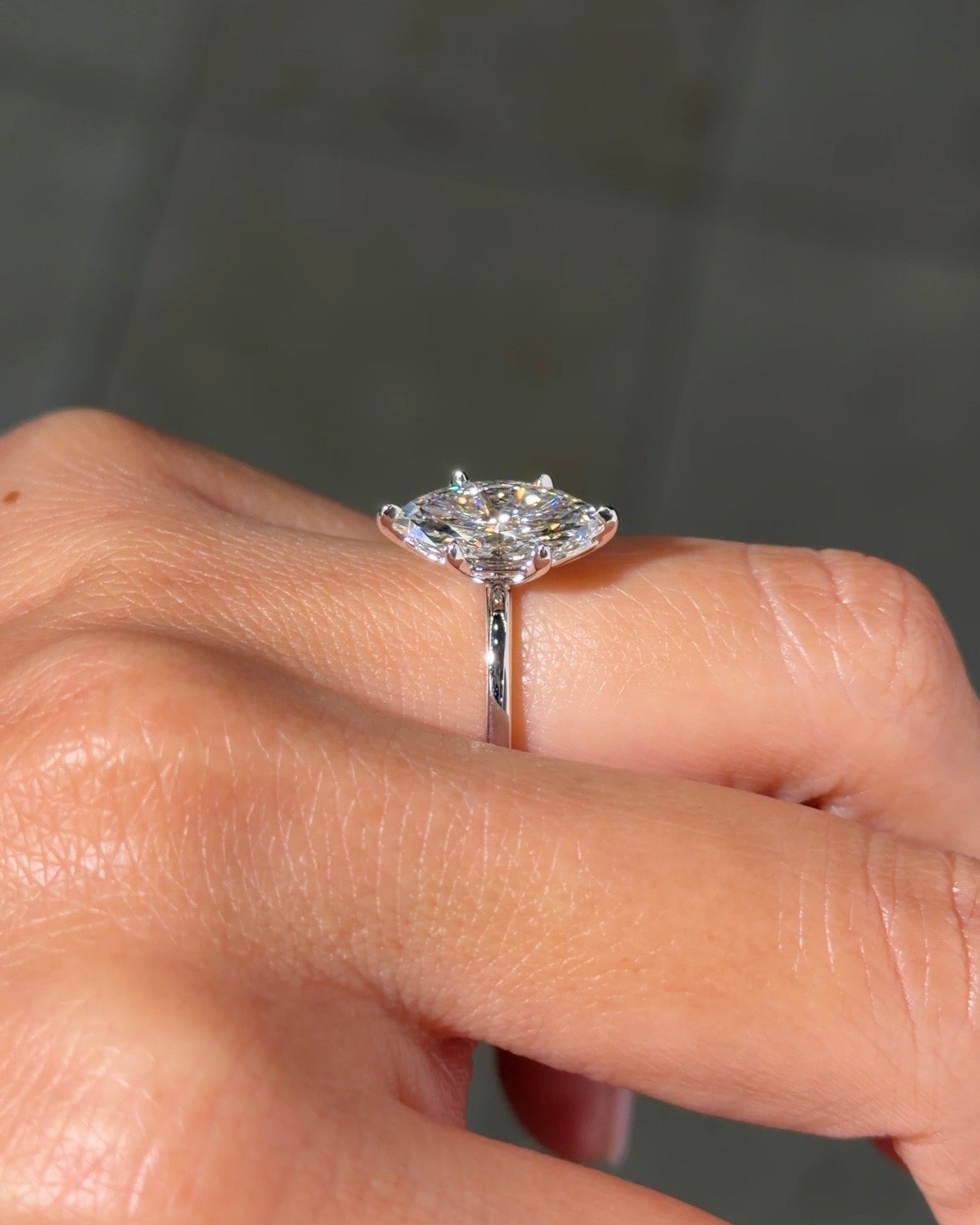2.02ct F - VS1 Marquise Lab Diamond Leah - PBD Engagement Rings