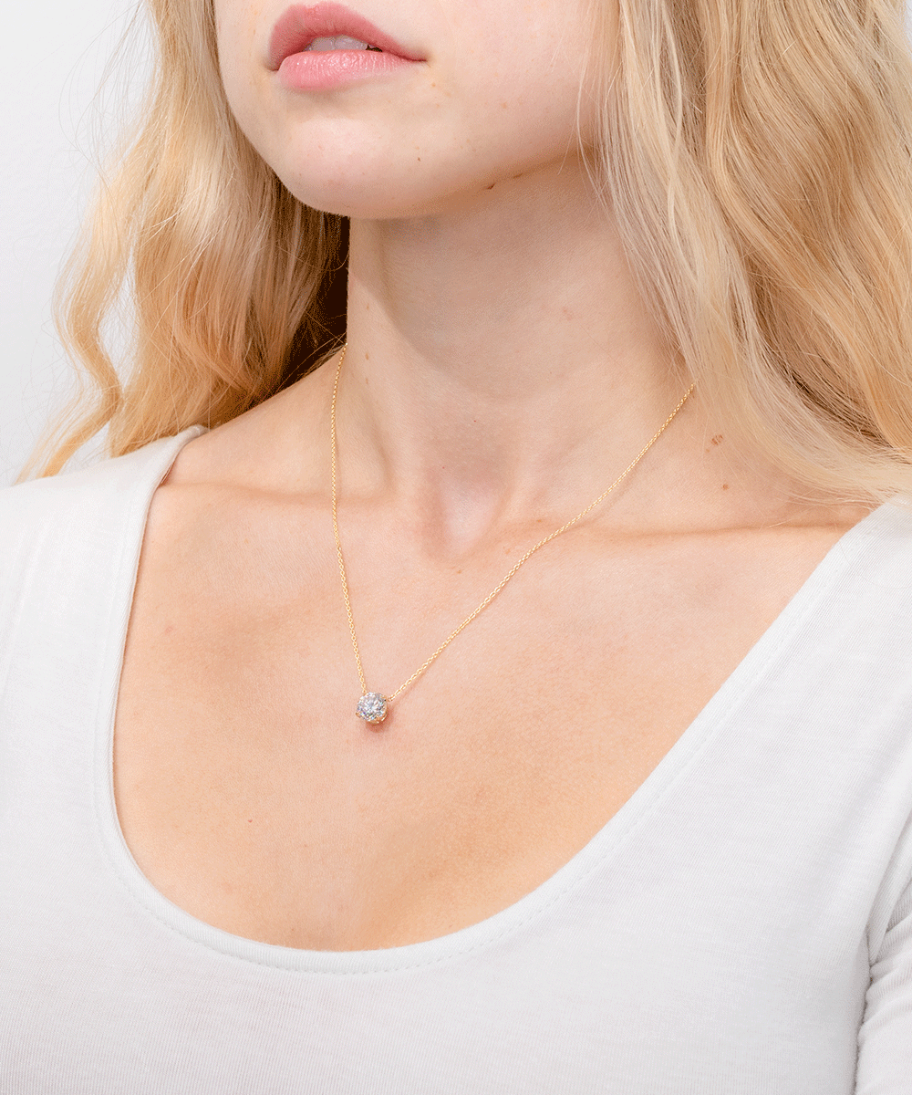 2.02ct F-VS1 Round Lab Diamond 14k Yellow Gold Pendant Necklaces Princess Bride Diamonds 