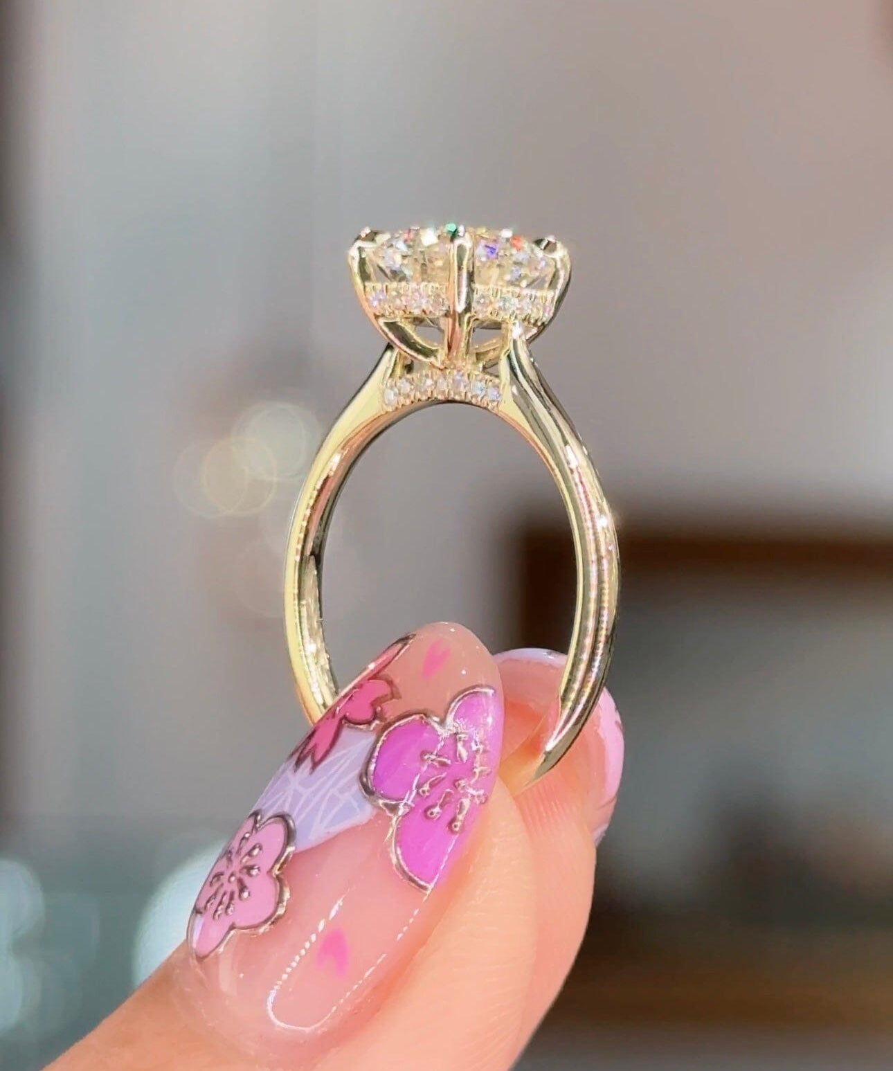 2.02ct F-VS1 Round Lab Diamond Alice Engagement Rings Princess Bride Diamonds 