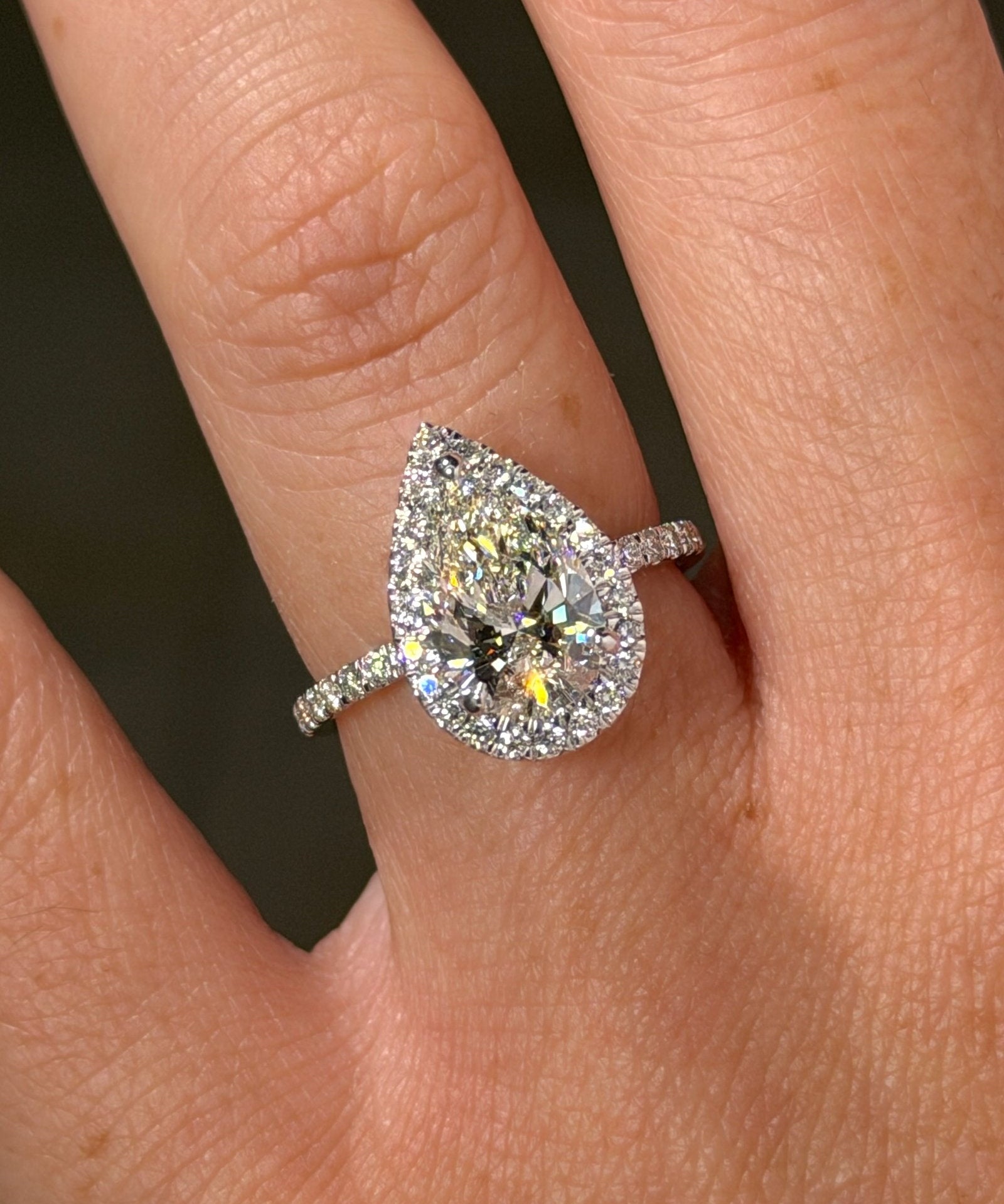 2.02ct F-VVS2 Pear Lab Diamond Leilani - PBD Engagement Rings