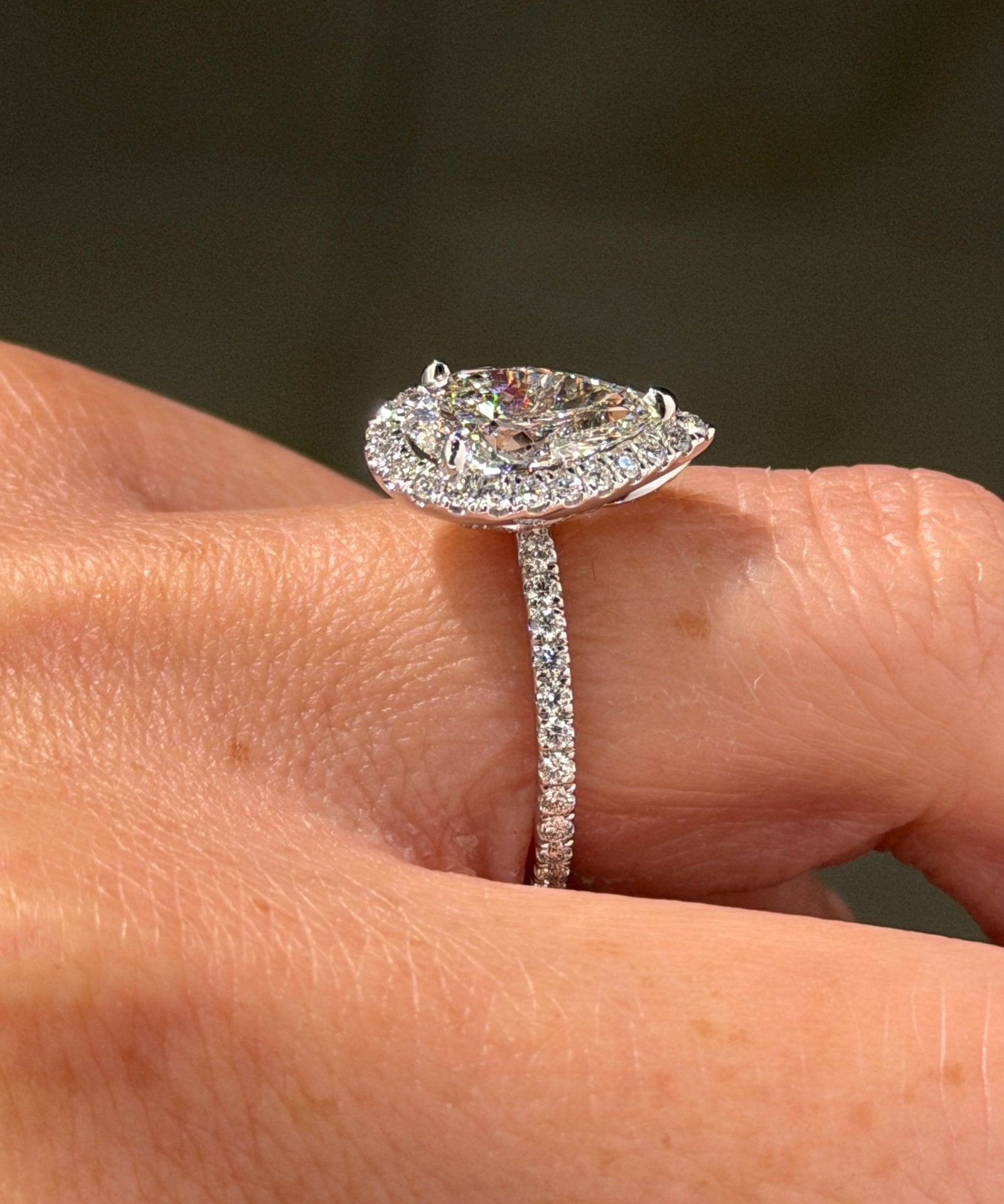 2.02ct F-VVS2 Pear Lab Diamond Leilani - PBD Engagement Rings