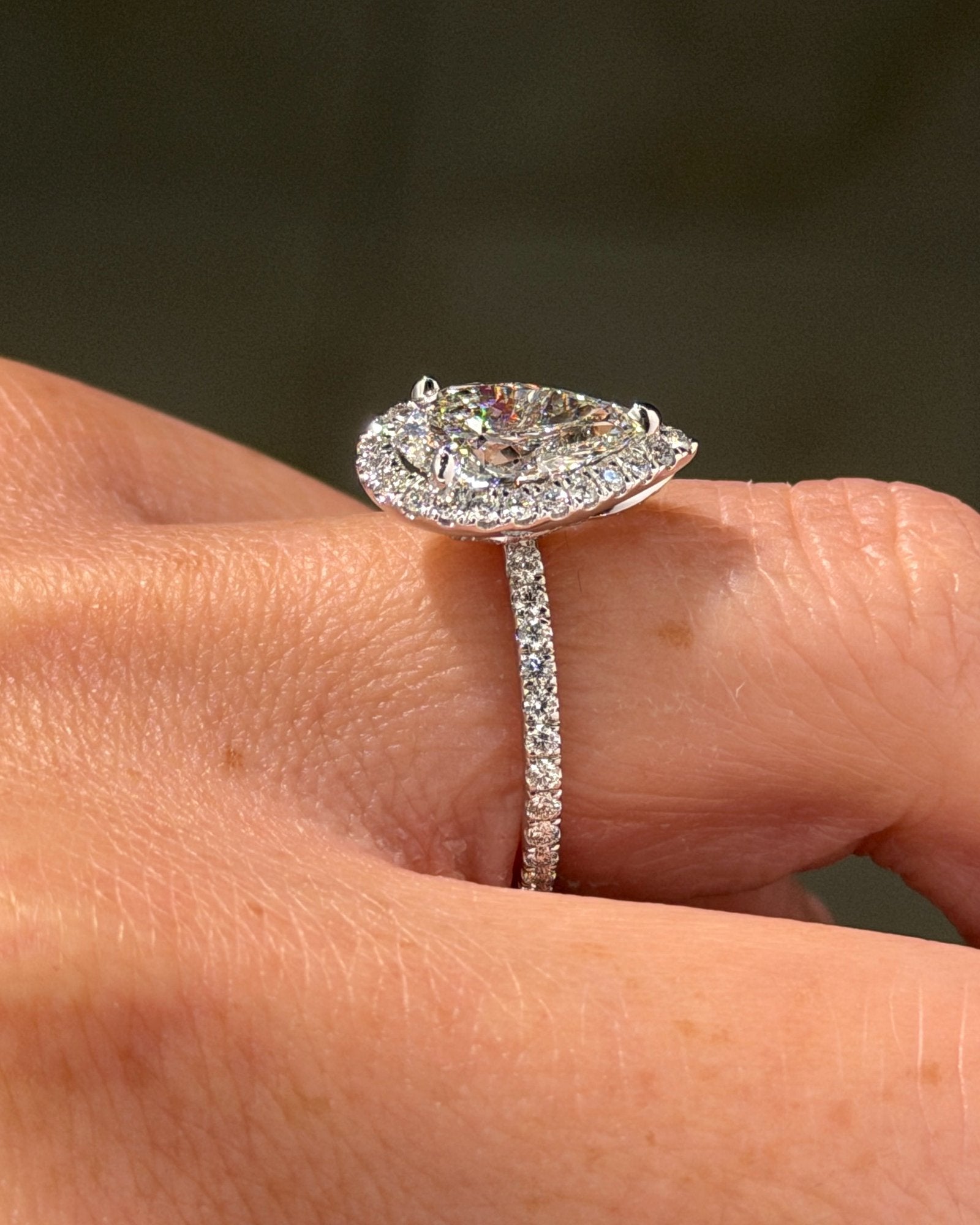 2.02ct F-VVS2 Pear Lab Diamond Leilani - PBD Engagement Rings