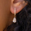 2.02ctct E-VS1 Lab Diamond Pear Drop Hoops Earrings Princess Bride Diamonds 