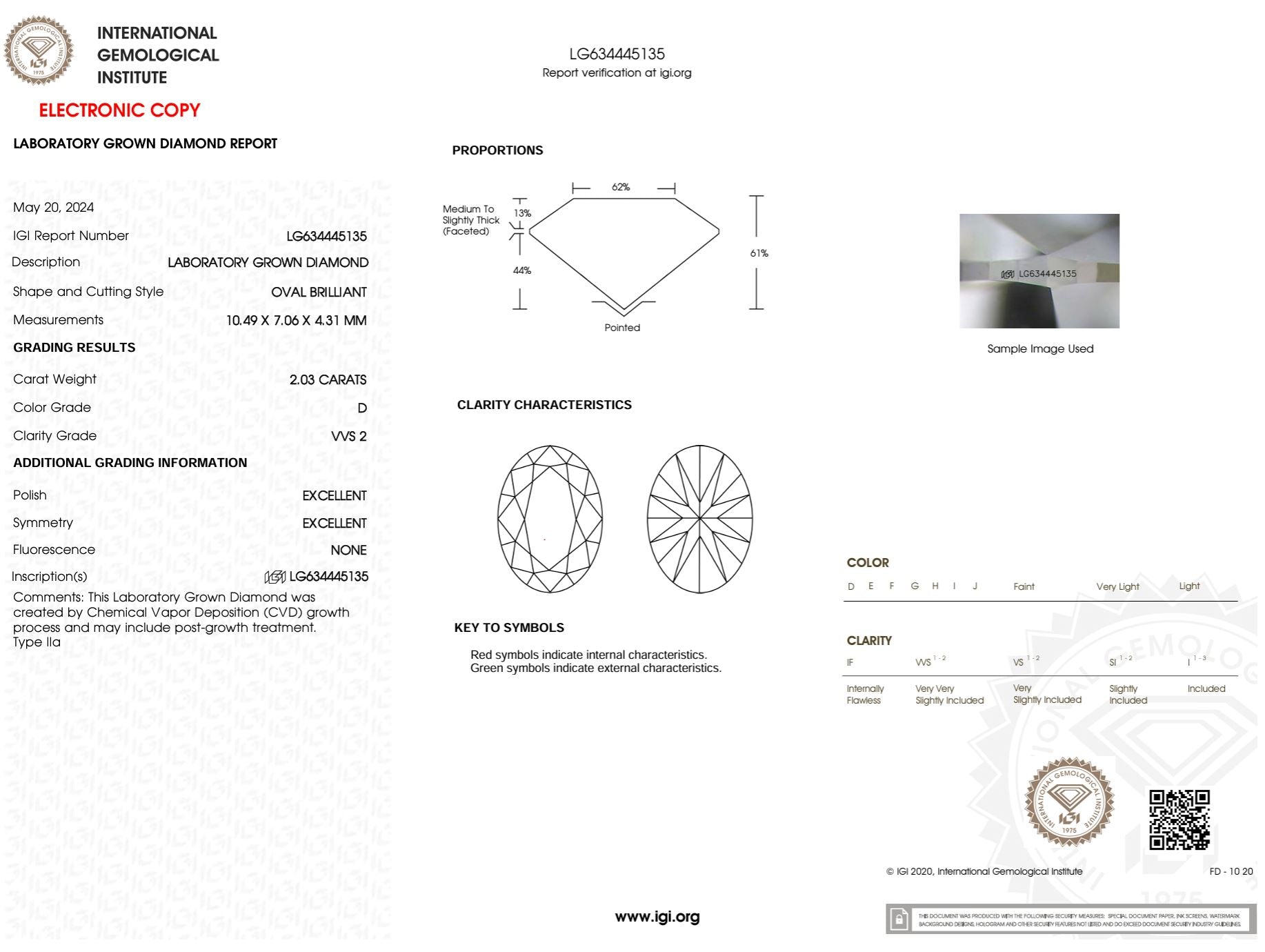 2.03 Carat D-VVS2 Oval Lab Grown Diamond - IGI (#50912) Loose Diamond Princess Bride Diamonds 